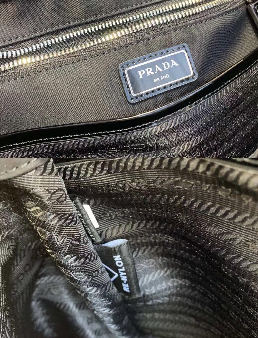 Prada Signaux Hobo In Bag In Black Nylon