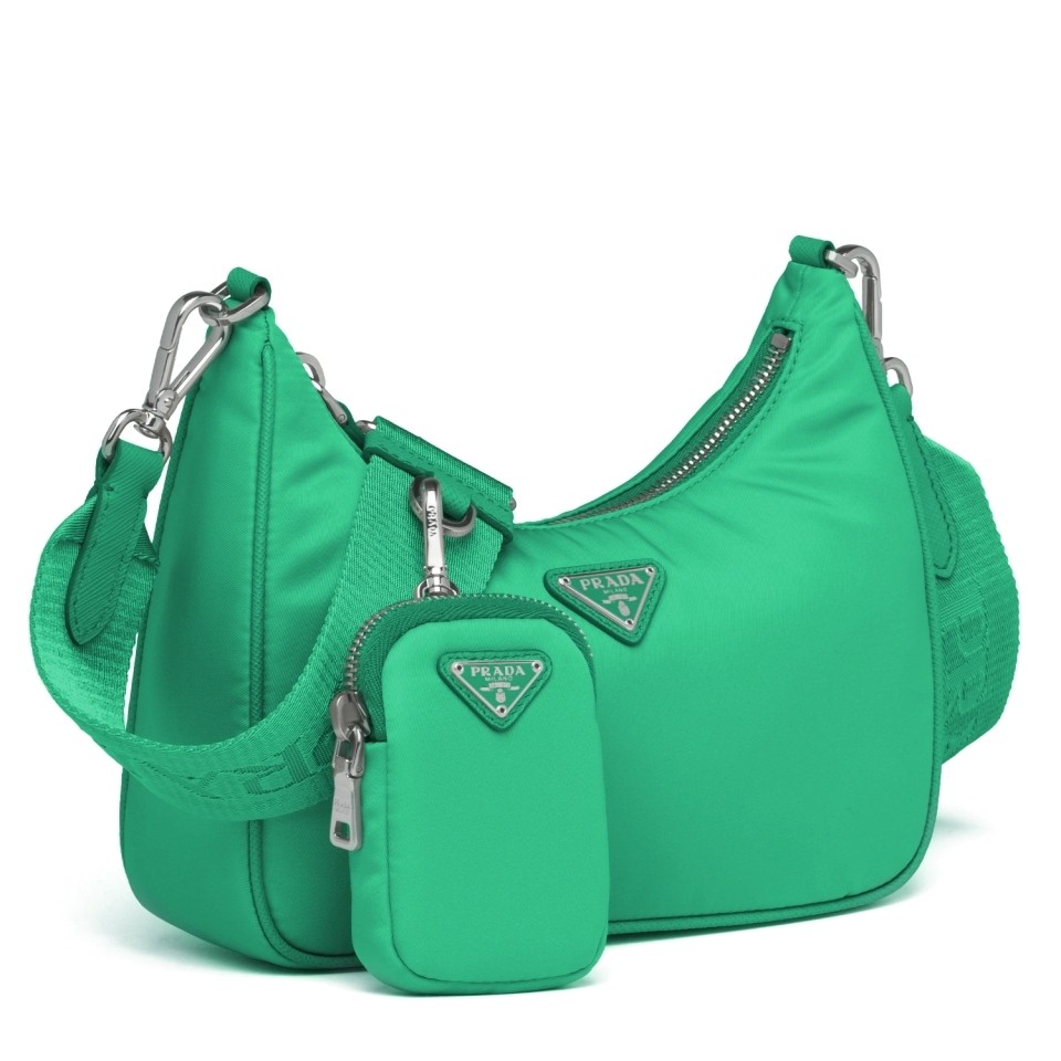 Prada Green Nylon Re-Edition 2005 Shoulder Bag