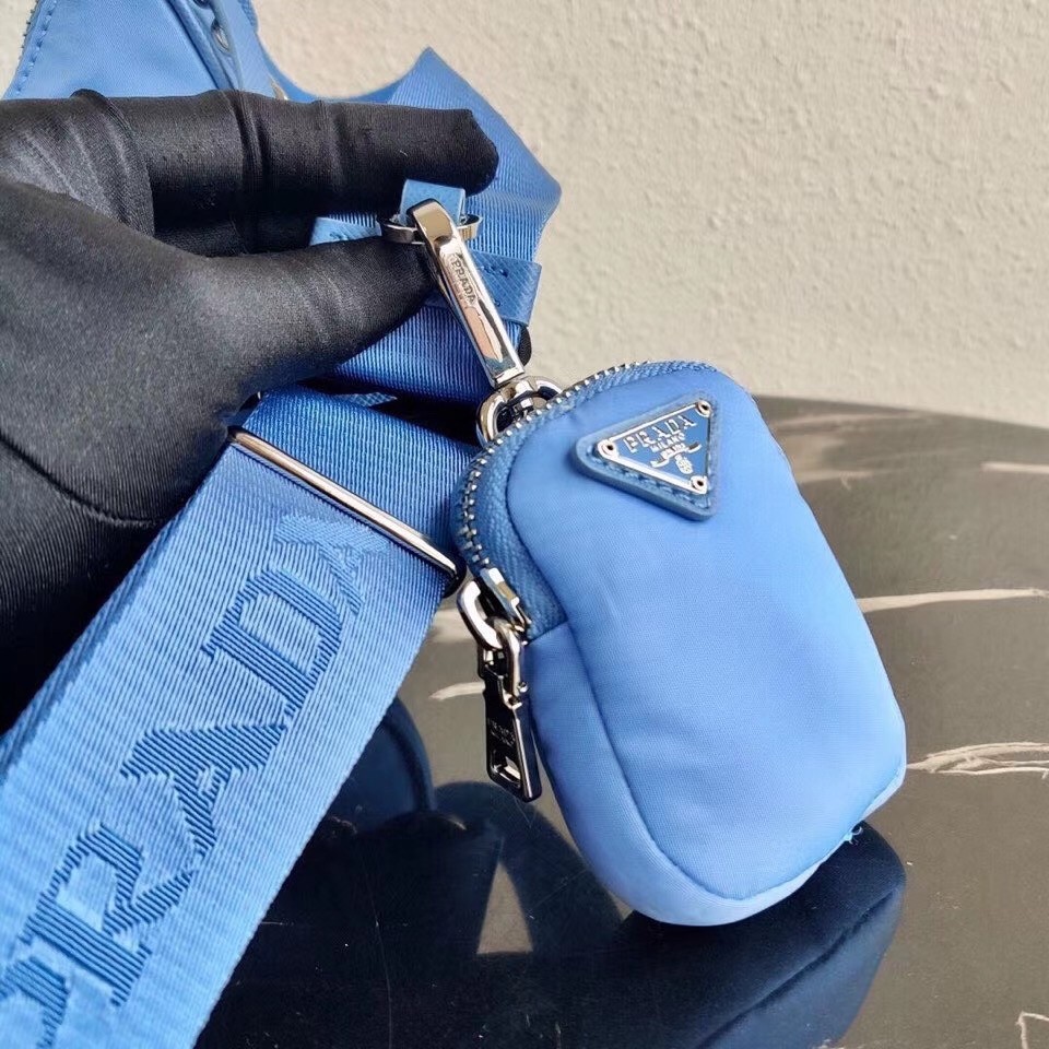 Prada Periwinkle Blue Nylon Re-Edition 2005 Shoulder Bag