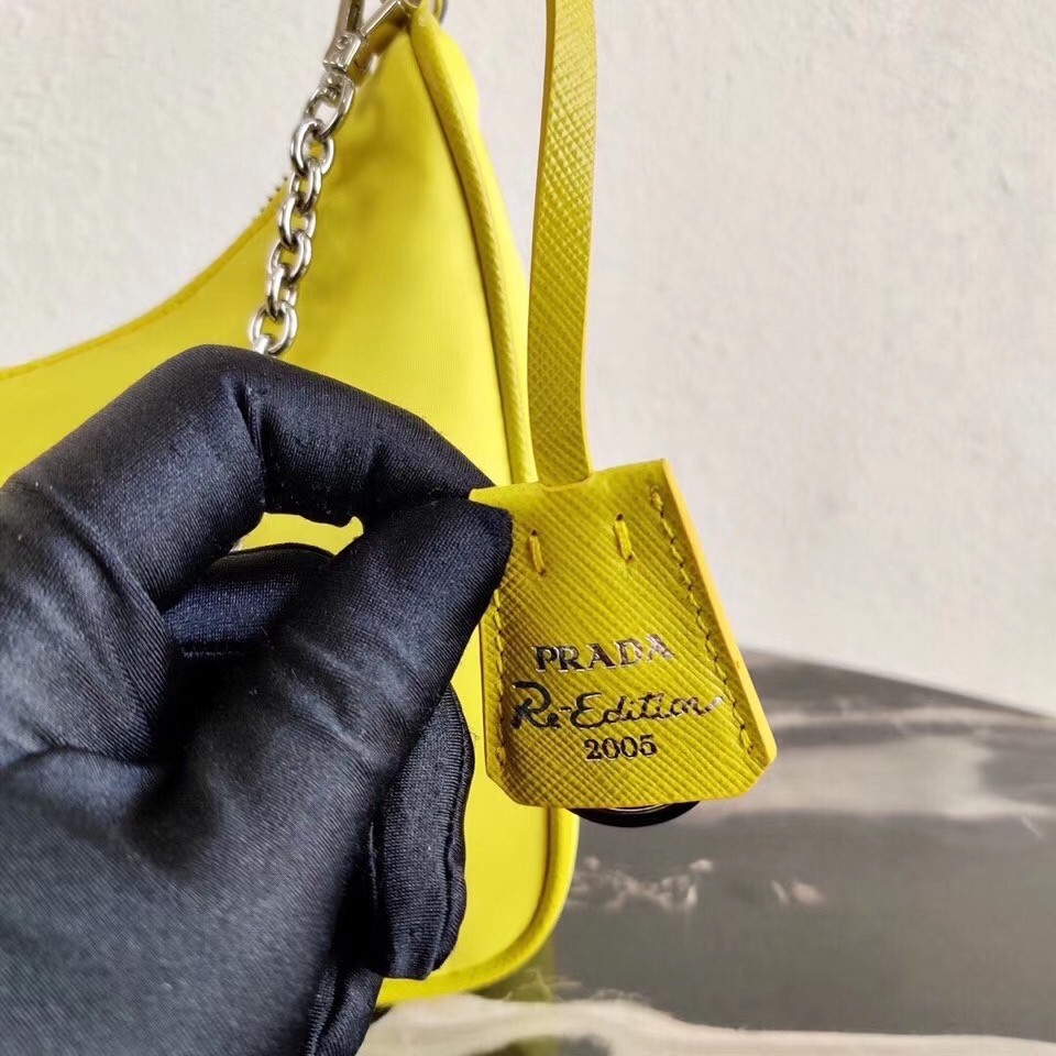 Prada Pineapple Yellow Nylon Re-Edition 2005 Shoulder Bag