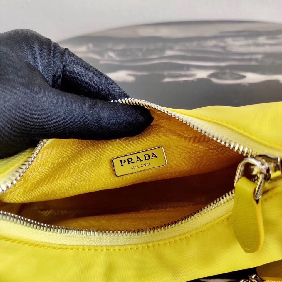 Prada Pineapple Yellow Nylon Re-Edition 2005 Shoulder Bag