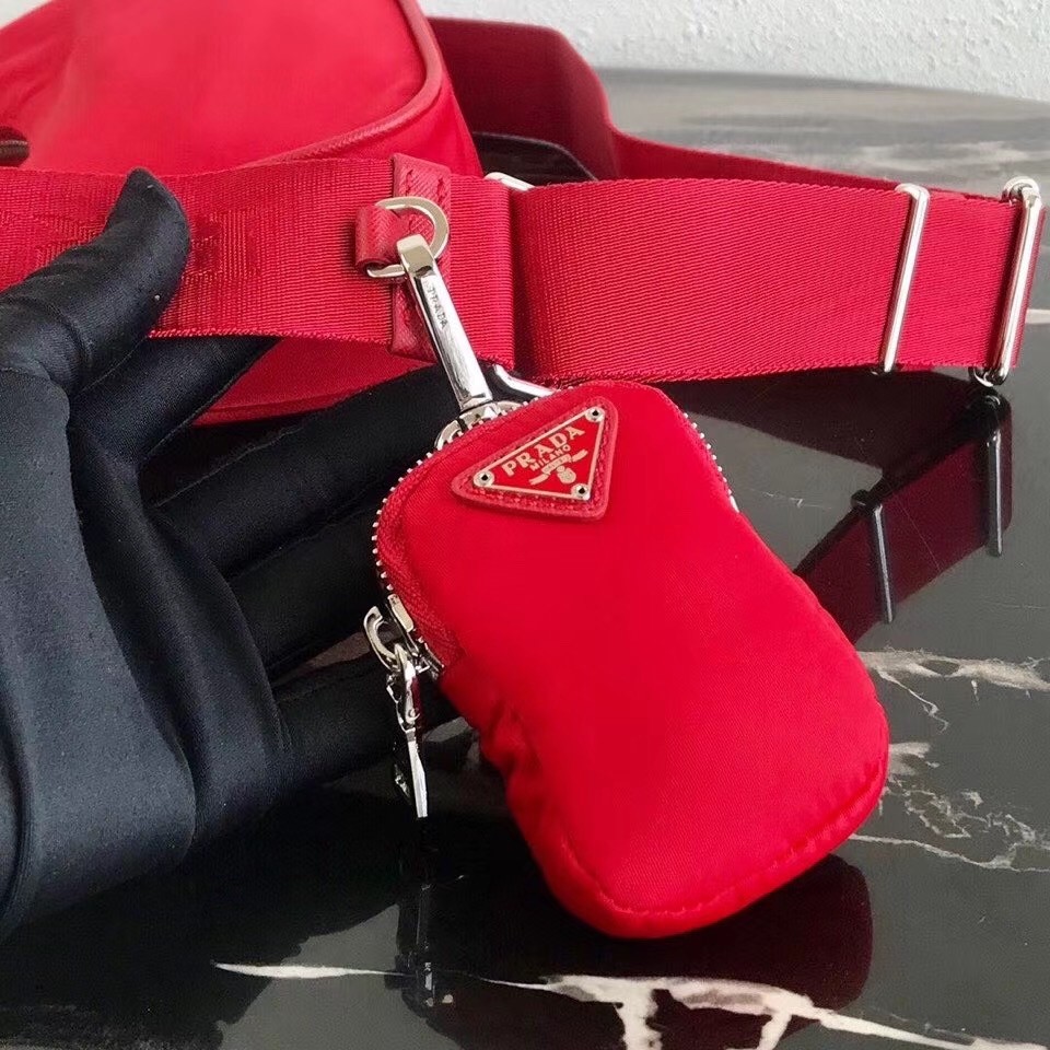 Prada Red Nylon Re-Edition 2005 Shoulder Bag