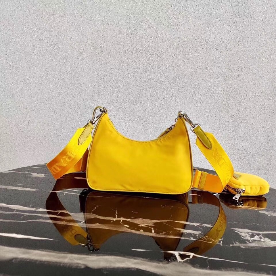 Prada Yellow Nylon Re-Edition 2005 Shoulder Bag