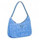 Prada Mini Hobo Bag In Blue Nylon and Leather