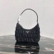 Prada Mini Hobo Bag In Black Nylon and Leather