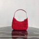 Prada Mini Hobo Bag In Red Nylon and Leather