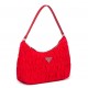 Prada Mini Hobo Bag In Red Nylon and Leather