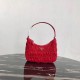 Prada Mini Hobo Bag In Red Nylon and Leather