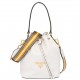 Prada Bucket Bag In White Grained Calfskin