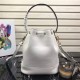 Prada Bucket Bag In White Grained Calfskin