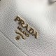 Prada Bucket Bag In White Grained Calfskin