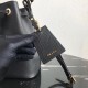 Prada Bucket Bag In Black Saffiano Leather