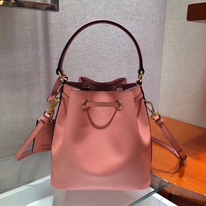 Prada Bucket Bag In Pink Saffiano Leather