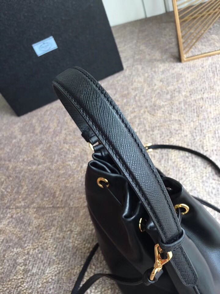 Prada Bucket Bag In Black Calfskin 1BH038