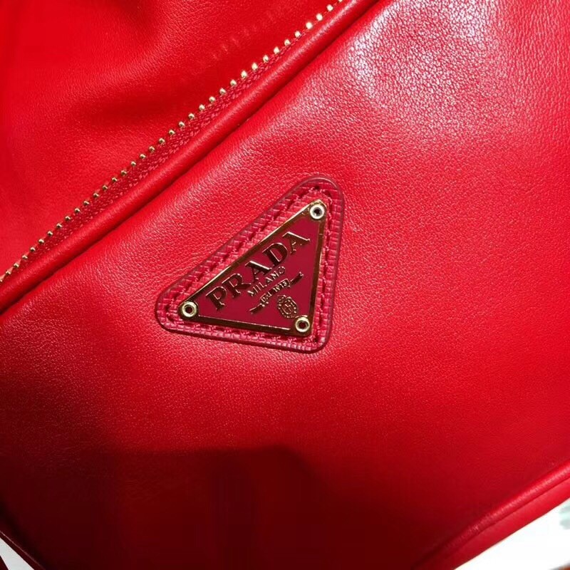 Prada Bucket Bag In Red Calfskin 1BH038