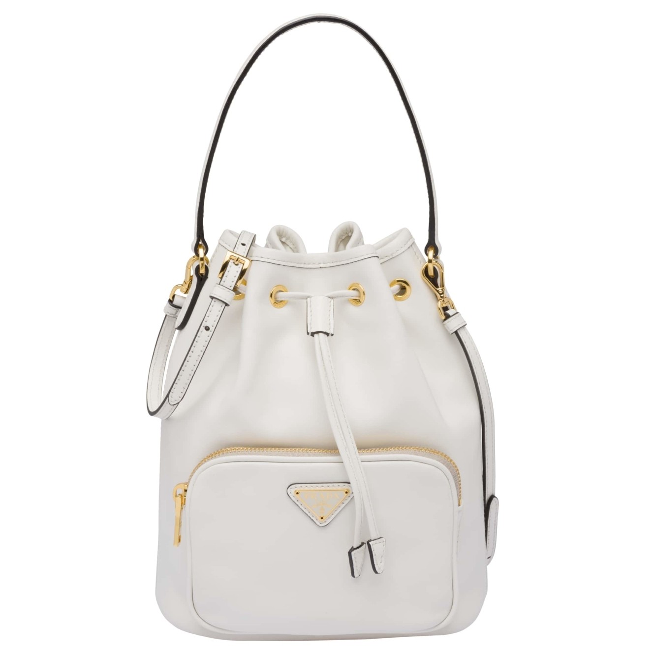 Prada Bucket Bag In White Calfskin 1BH038