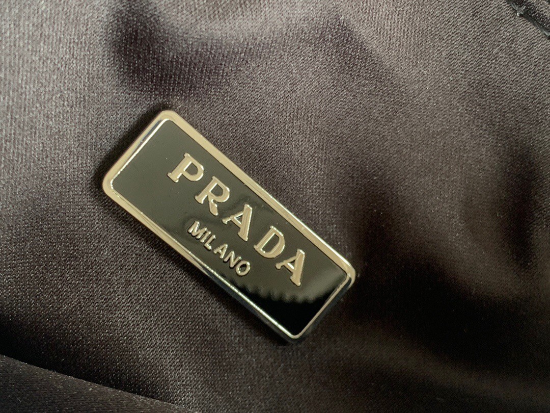 Prada Re-Edition 2005 Bag In Black Satin with Crystals