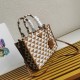 Prada Symbole Small Bag In White/Brown Jjacquard Fabric