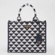 Prada Symbole Small Bag In White/Blue Jjacquard Fabric