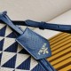 Prada Symbole Micro Bag In White/Blue Jjacquard Fabric