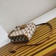 Prada Symbole Micro Bag In White/Brown Jjacquard Fabric