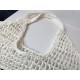 Prada Large Tote Bag In White Raffia