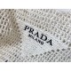 Prada Large Tote Bag In White Raffia