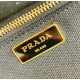 Prada Tote Bag In Wicker and Black Canvas