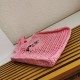 Prada Small Tote Bag In Pink Raffia