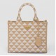 Prada Symbole Small Bag in Beige and White Jacquard Fabric