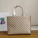 Prada Symbole Small Bag in Beige and White Jacquard Fabric