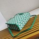 Prada Symbole Small Bag in Green and White Jacquard Fabric