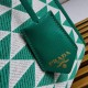 Prada Symbole Small Bag in Green and White Jacquard Fabric