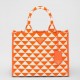 Prada Symbole Small Bag in Orange and White Jacquard Fabric