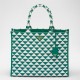 Prada Symbole Large Bag in Green and White Jacquard Fabric