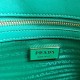 Prada Symbole Large Bag in Green and White Jacquard Fabric