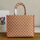 Prada Symbole Large Bag in Orange and White Jacquard Fabric