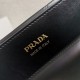 Prada Symbole Large Bag with Topstitching in Black Leather