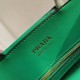 Prada Symbole Small Bag with Topstitching in Green Leather