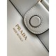 Prada Shoulder Bag in Woven Straw and White Leather