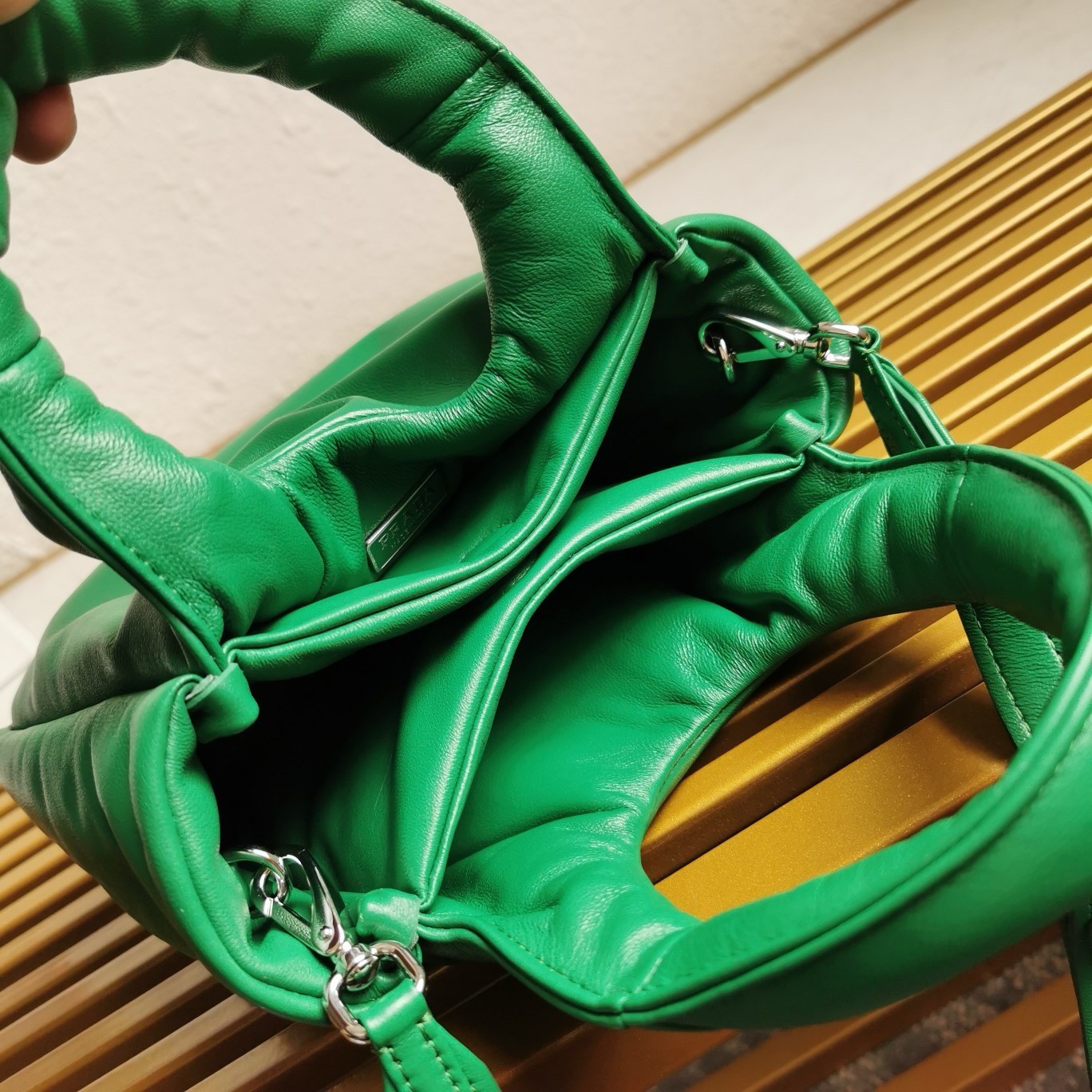 Prada Small Top-handle Bag in Green Nappa Leather