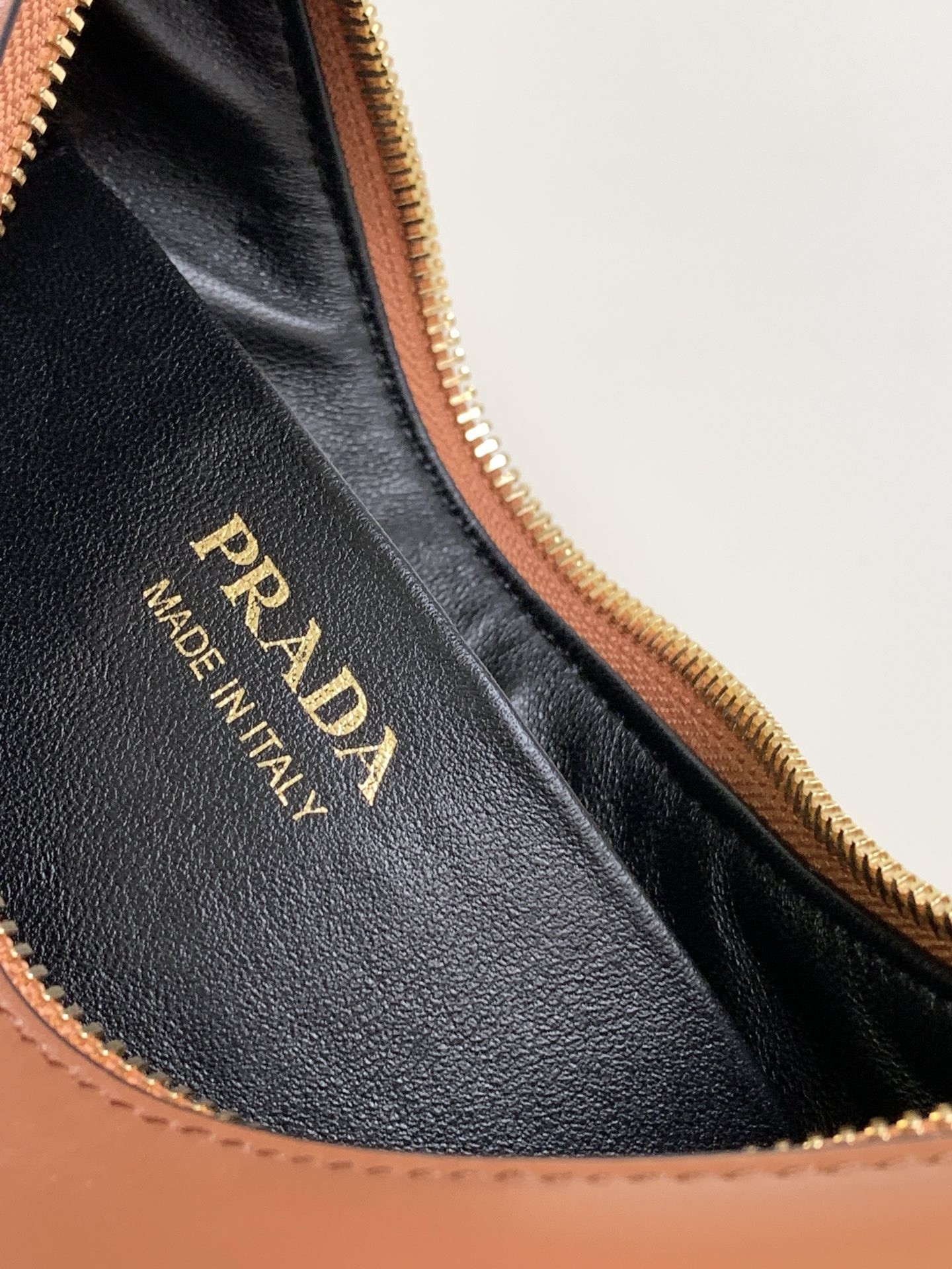 Prada Arque Shoulder Bag in Brown Leather