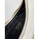 Prada Arque Shoulder Bag in White Leather