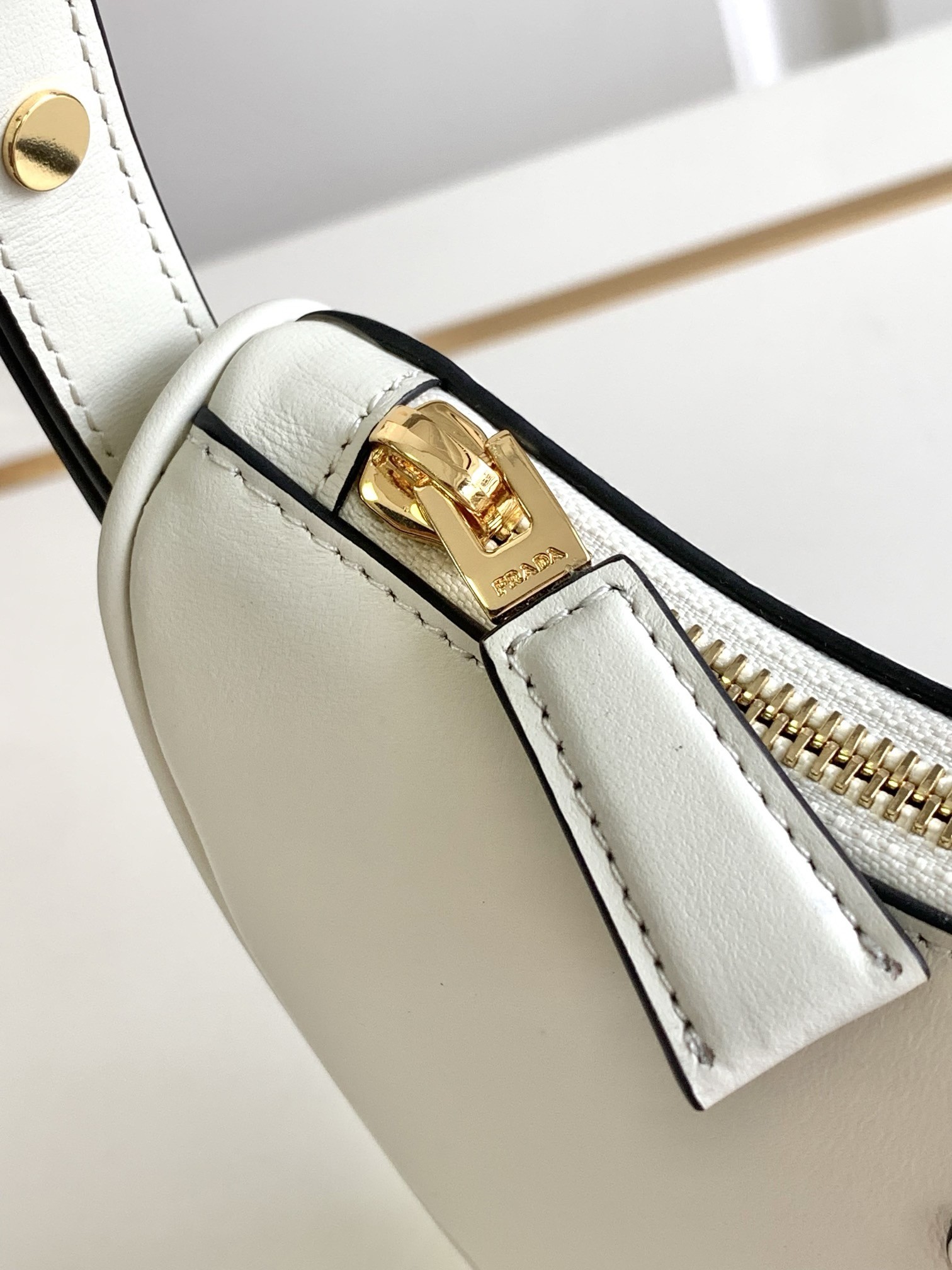 Prada Arque Mini Shoulder Bag in White Leather