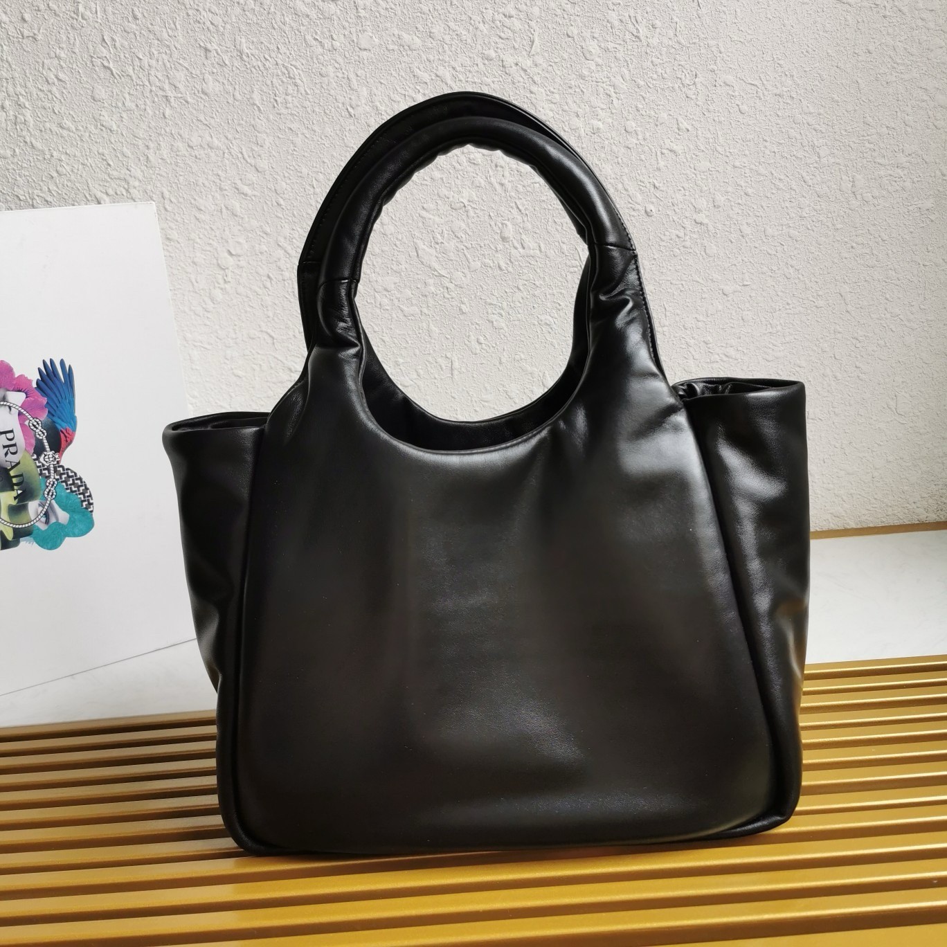 Prada Medium Tote Bag in Black Nappa Leather