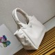 Prada Medium Tote Bag in White Nappa Leather