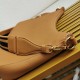 Prada Shoulder Bag in Brown Grained Leather