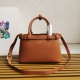 Prada Buckle Small Bag with Double Belt in Brown Leather