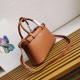 Prada Buckle Small Bag with Double Belt in Brown Leather