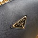 Prada Shoulder Bag in Black Calfskin with Triangle Logo